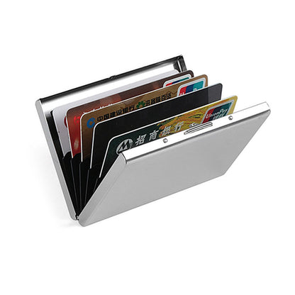 2pcs Stainless Steel Quality Credit Card Holder Men Slim Anti Protect Travel ID Holder Women Wallet Metal Case