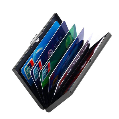 2pcs Stainless Steel Quality Credit Card Holder Men Slim Anti Protect Travel ID Holder Women Wallet Metal Case