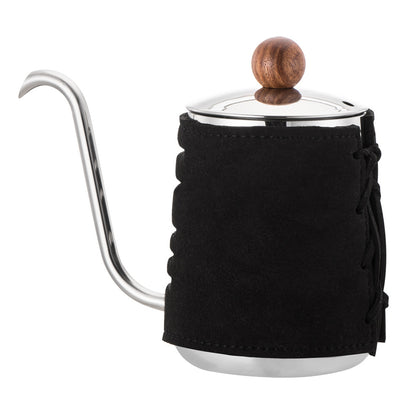 500ml Microfiber Leather Wrap Stainless Steel Tea Pot Coffee Kettle Kitchen Tool