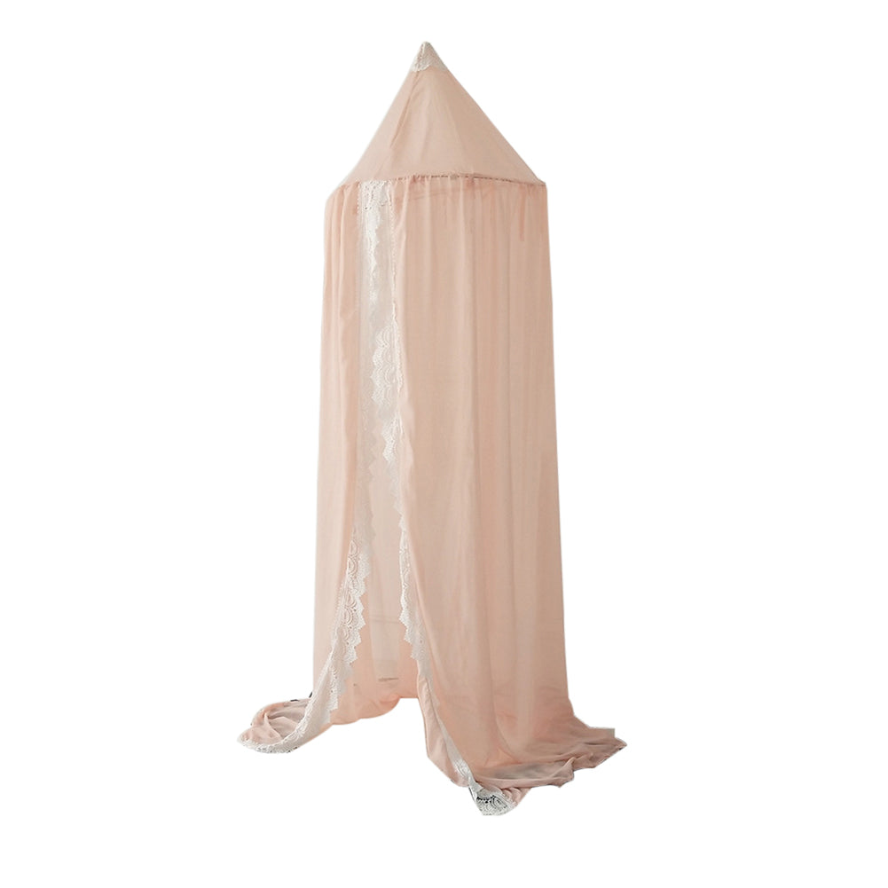 240cm Kids Baby Room Bed Curtain Pointed Dome Lace Chiffon Canopy Mosquito Net