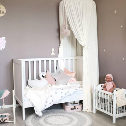 240cm Kids Baby Room Bed Curtain Pointed Dome Lace Chiffon Canopy Mosquito Net