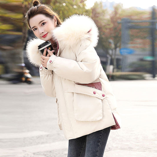 Winter new fashion loose down padded jacket women mid-length