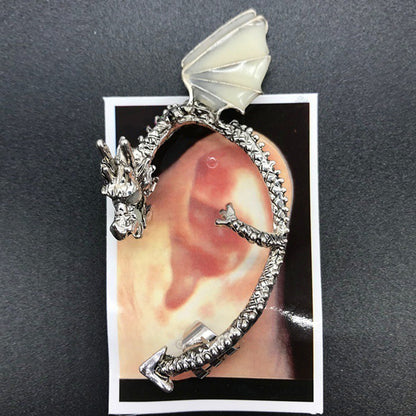 1Pc Women Punk Luminous Dragon Shape Ear Cuff Clip Earring No Piercing Jewelry