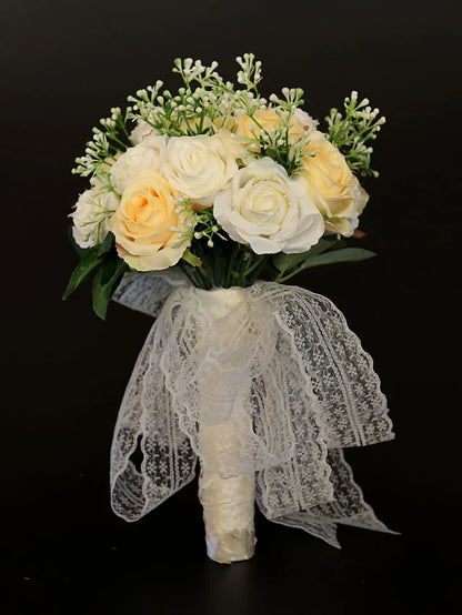 Wedding Flowers Bouquets / Decorations Wedding / Wedding Party Lace / Polyester / Flower & Bud 11-20 cm