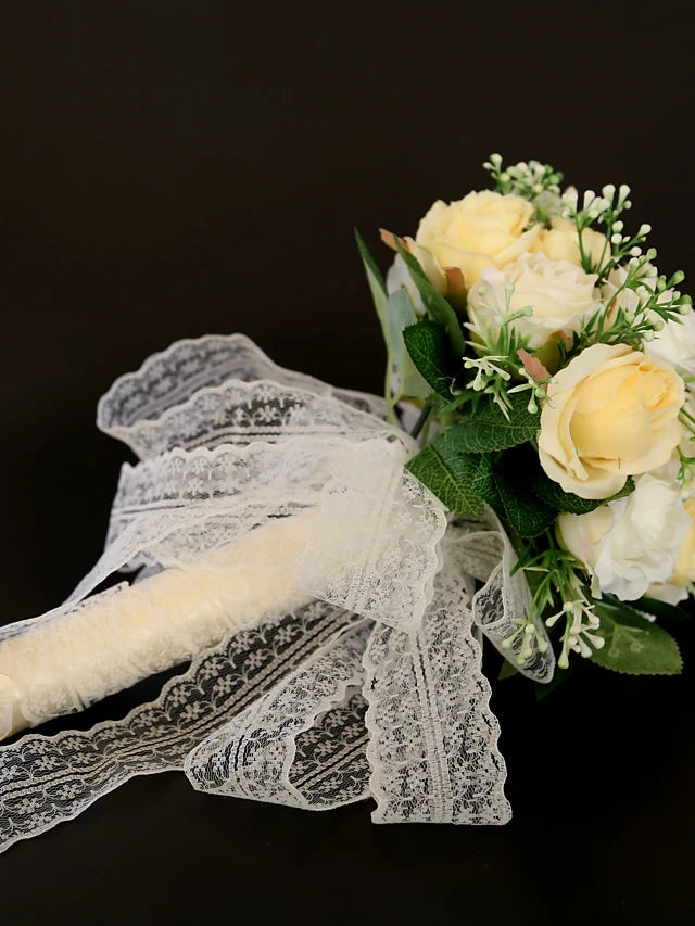 Wedding Flowers Bouquets / Decorations Wedding / Wedding Party Lace / Polyester / Flower & Bud 11-20 cm