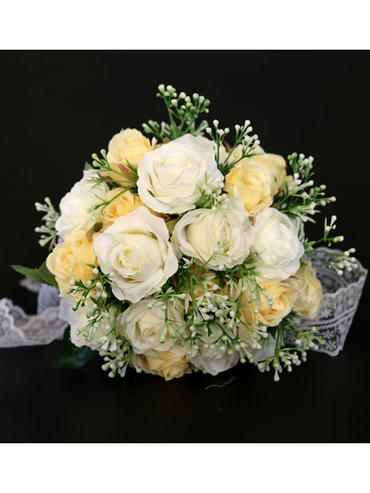 Wedding Flowers Bouquets / Decorations Wedding / Wedding Party Lace / Polyester / Flower & Bud 11-20 cm