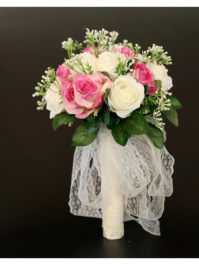 Wedding Flowers Bouquets / Decorations Wedding / Wedding Party Lace / Polyester / Flower & Bud 11-20 cm