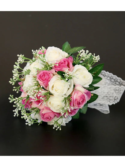 Wedding Flowers Bouquets / Decorations Wedding / Wedding Party Lace / Polyester / Flower & Bud 11-20 cm