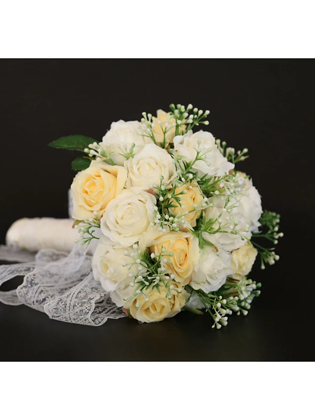 Wedding Flowers Bouquets / Decorations Wedding / Wedding Party Lace / Polyester / Flower & Bud 11-20 cm