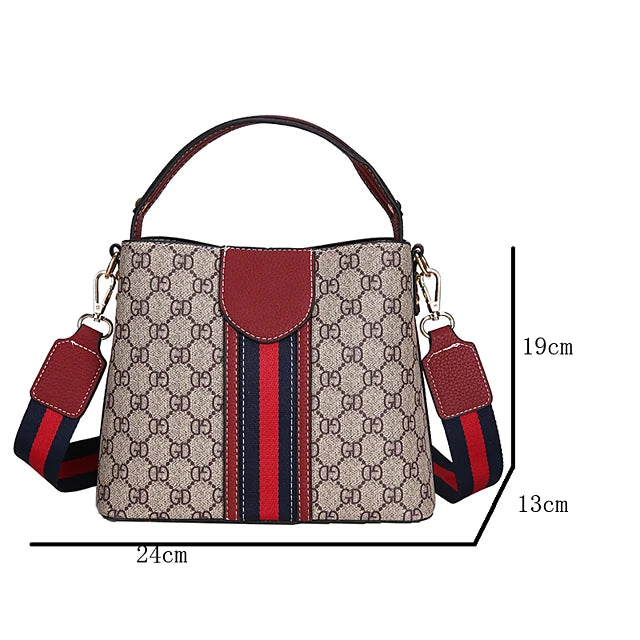 Women's Pattern / Print Tote PU(Polyurethane) Solid Color Red / Coffee / Brown / Fall & Winter