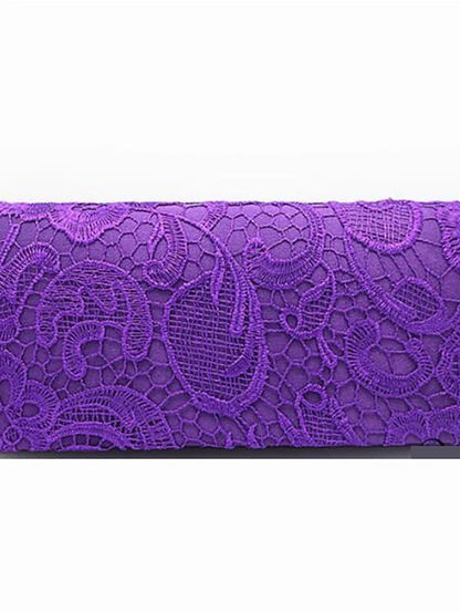 Women's Lace Evening Bag Satin Red / Purple / Fuchsia