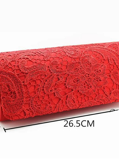 Women's Lace Evening Bag Satin Red / Purple / Fuchsia