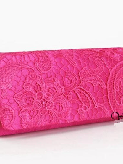 Women's Lace Evening Bag Satin Red / Purple / Fuchsia