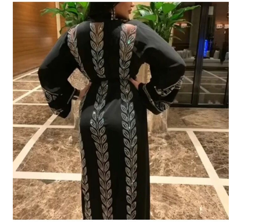 Women's Rhinestone And Mesh Cardigan Robe W/scarf