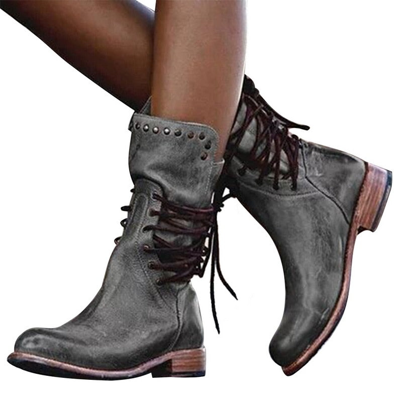 Back Strap Knight Styling Thick Heel Boot