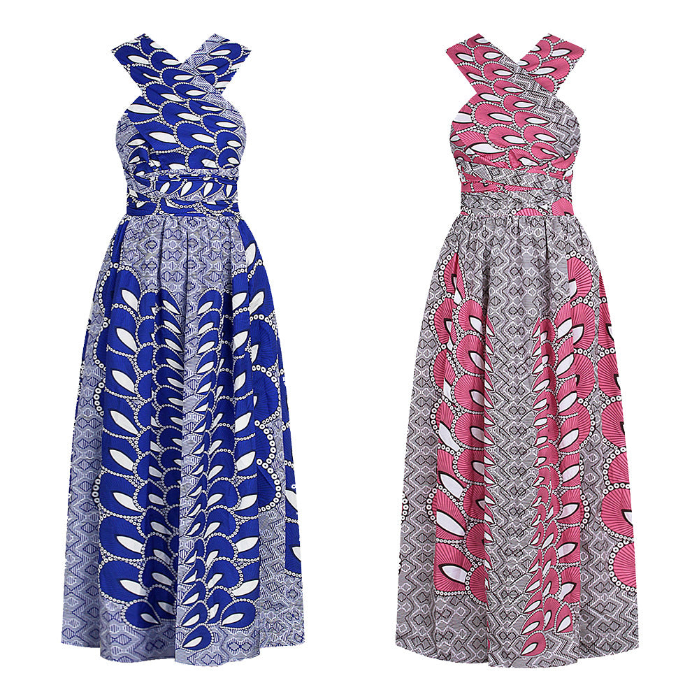 ON SALE!!! 50% OFF!!! Formal Printed Multi Bandage Dress / Long Skirt