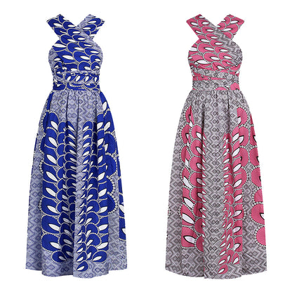 ON SALE!!! 50% OFF!!! Formal Printed Multi Bandage Dress / Long Skirt