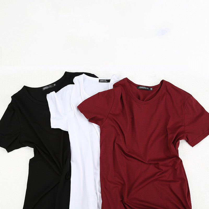 3 Pieces Solid Color Short Sleeved T-Shirt Mens Clothes Summer Slim Round Neck Half-Sleeved Tight-Fitting Trendy Cotton Bottoming Shirt Men - The Styky Shack