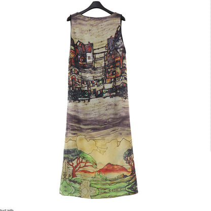 House Pattern Sleeveless Split Beach Long Skirt PLUS SIZES ONLY!!!