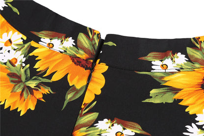 Modern Design Floral Pleated Skirt