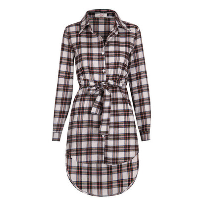 Women's Dress Check Button Dress