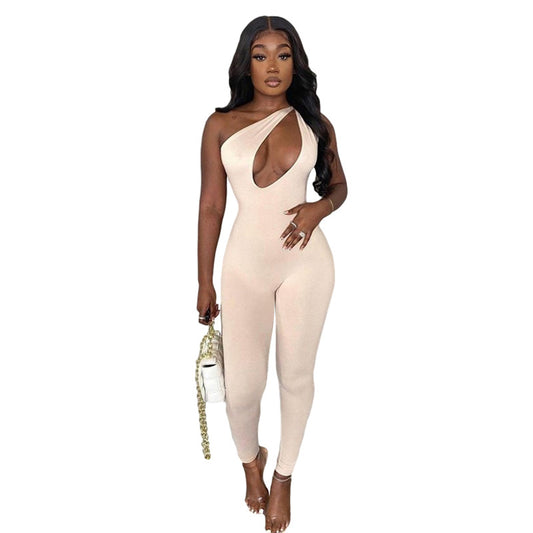 High Waist Tight-Fitting Sleeveless Casual Jumpsuit