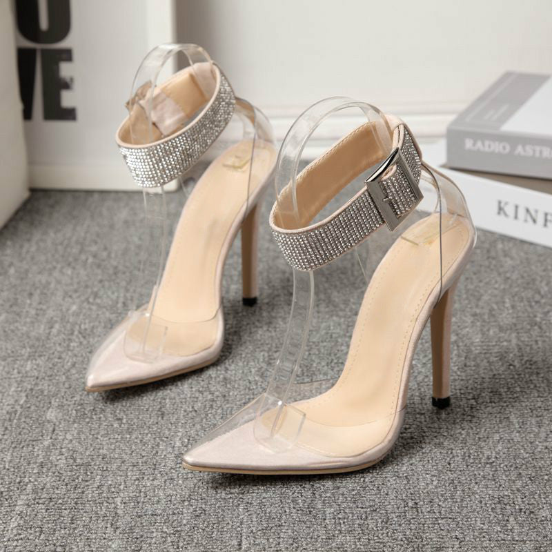 Rhinestone Transparent Sexy Super High Heels