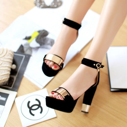 Platform Black Sexy Fish Mouth High Heels