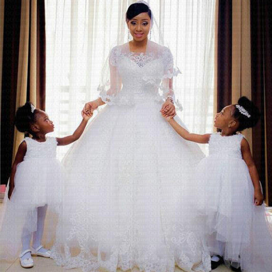 ON SALE!!! 50% OFF!!! Trailing Wedding Dress White Lace Plus Size Short-sleeved