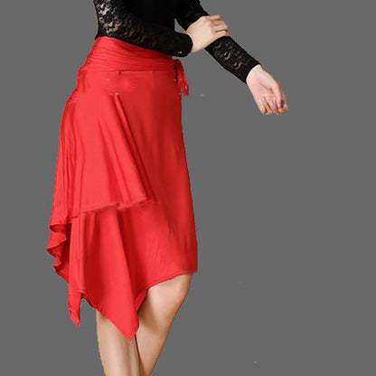 Latin Dance Skirt Adult Lace-Up Skirt Hip Scarf