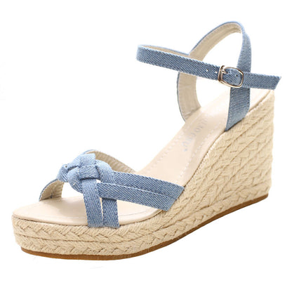 ON SALE!!! 50% OFF!!! Wedge Heel Platform Straw Sandals