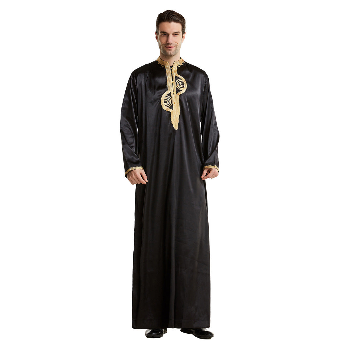 Arabian Middle East Stand Collar Embroidered Robe - The Styky Shack