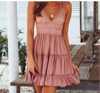 Impresionante vestido de verano con lazo trasero Ropa casual para mujer