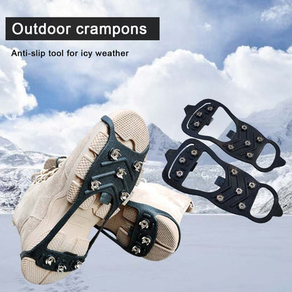 8-Tooth Outdoor Anti-Drop Shoe Cover Snow Ice Surface Non-Slip Simple Crampons for Hiking on Ice Snow Ground Mountain