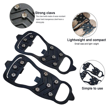 8-Tooth Outdoor Anti-Drop Shoe Cover Snow Ice Surface Non-Slip Simple Crampons for Hiking on Ice Snow Ground Mountain