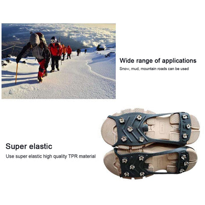 Cubierta de calzado anticaída para exteriores, 8 dientes, superficie de hielo y nieve, antideslizante, Crampones simples para senderismo en suelo de nieve y montaña