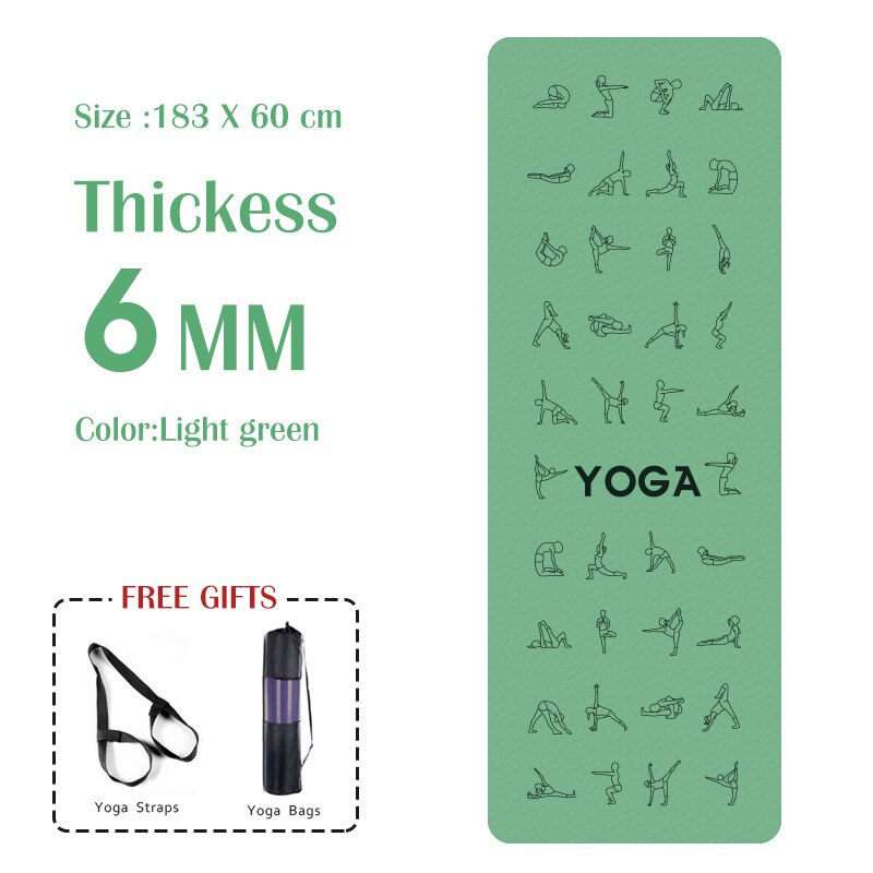 6mm EVA Yoga Pose Mat With Position Line Non Slip Carpet Mat For Beginner Environmental Fitness Gymnastics Mats