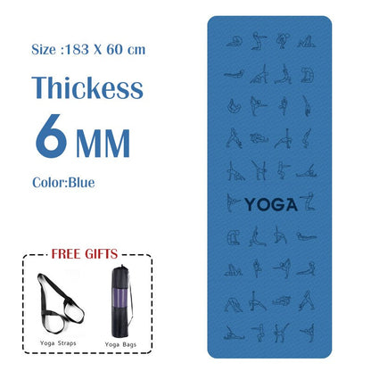 6mm EVA Yoga Pose Mat With Position Line Non Slip Carpet Mat For Beginner Environmental Fitness Gymnastics Mats