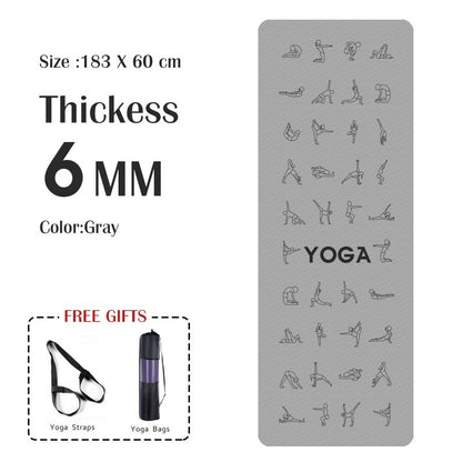 6mm EVA Yoga Pose Mat With Position Line Non Slip Carpet Mat For Beginner Environmental Fitness Gymnastics Mats