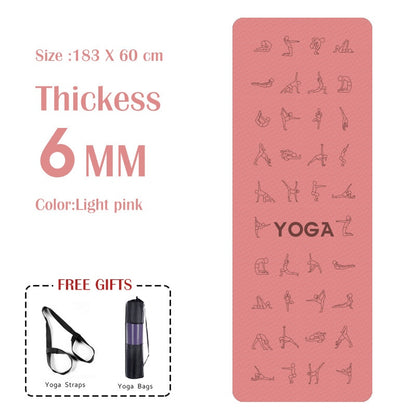 6mm EVA Yoga Pose Mat With Position Line Non Slip Carpet Mat For Beginner Environmental Fitness Gymnastics Mats