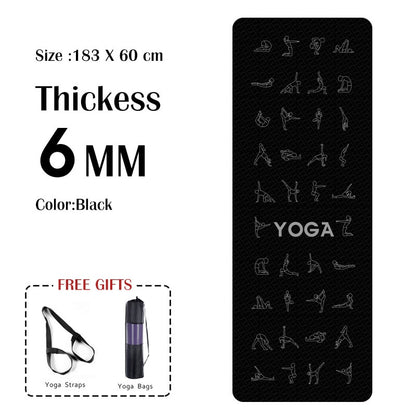 6mm EVA Yoga Pose Mat With Position Line Non Slip Carpet Mat For Beginner Environmental Fitness Gymnastics Mats