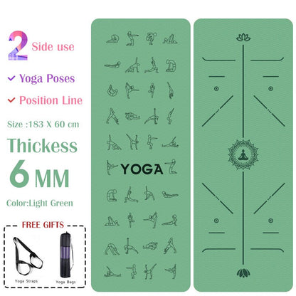 6mm EVA Yoga Pose Mat With Position Line Non Slip Carpet Mat For Beginner Environmental Fitness Gymnastics Mats