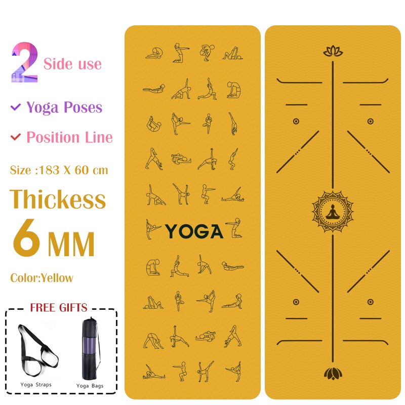 6mm EVA Yoga Pose Mat With Position Line Non Slip Carpet Mat For Beginner Environmental Fitness Gymnastics Mats