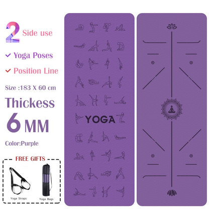 6mm EVA Yoga Pose Mat With Position Line Non Slip Carpet Mat For Beginner Environmental Fitness Gymnastics Mats