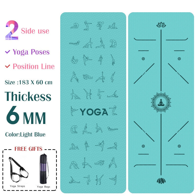 6mm EVA Yoga Pose Mat With Position Line Non Slip Carpet Mat For Beginner Environmental Fitness Gymnastics Mats