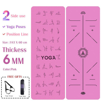 6mm EVA Yoga Pose Mat With Position Line Non Slip Carpet Mat For Beginner Environmental Fitness Gymnastics Mats