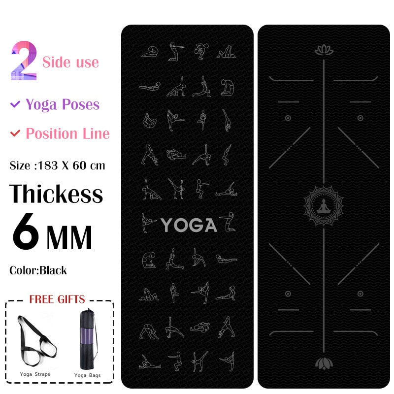 6mm EVA Yoga Pose Mat With Position Line Non Slip Carpet Mat For Beginner Environmental Fitness Gymnastics Mats