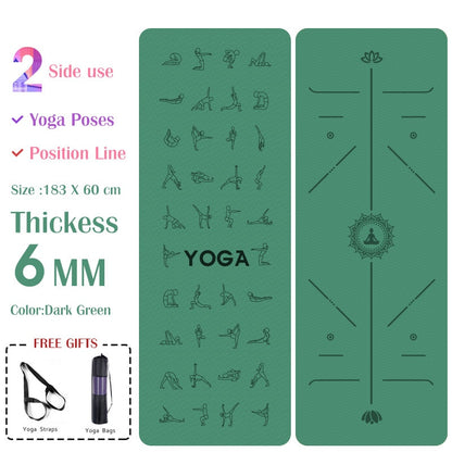 6mm EVA Yoga Pose Mat With Position Line Non Slip Carpet Mat For Beginner Environmental Fitness Gymnastics Mats