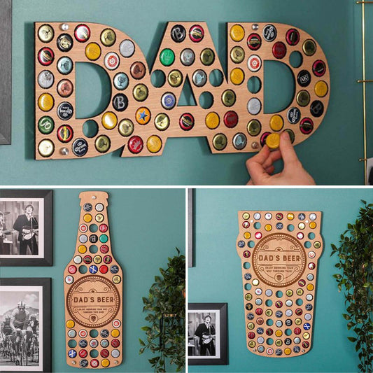 Wooden Beer Bottle Cap Collection Bracket Wall Art Decoration Bottle Cap Home Storage Organization Pendant Durable Practical