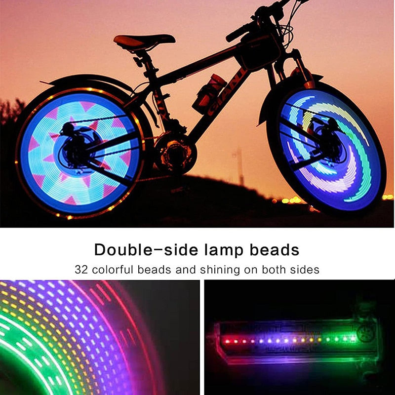 Luces LED de radios de bicicleta 3D coloridas 